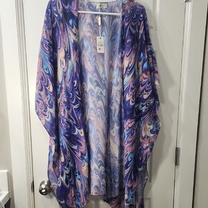 NWT Colorful Swirl Cotton Kimono